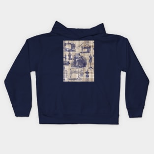 Vintage Sewing Toile Kids Hoodie